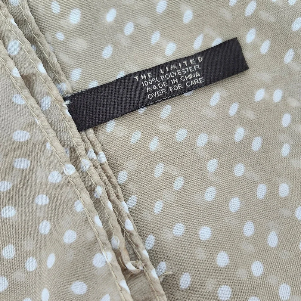The Limited‎ Tan White Dot Deer Print Scarf Lightweight Sheer Chiffon Old Money